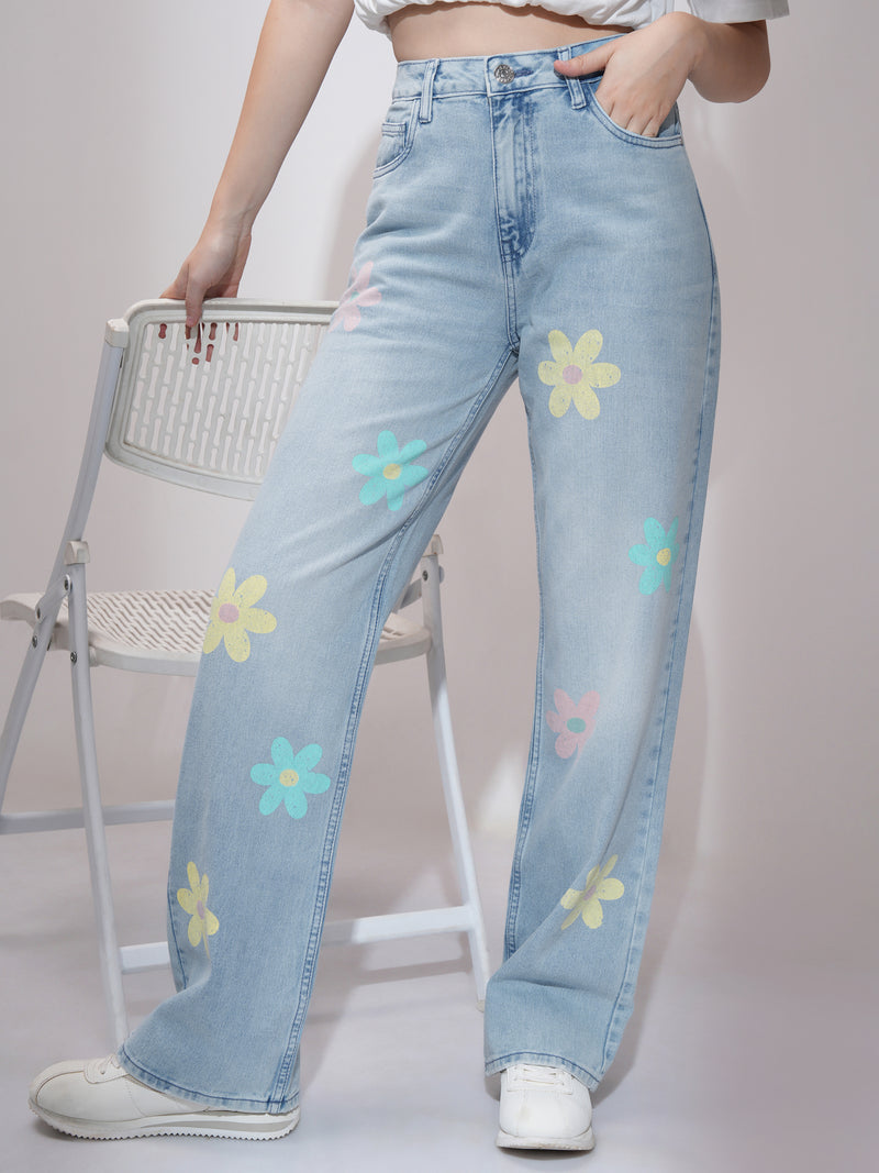 Tokyo Talkies Women Blue Straight Fit Stretchable Jeans - Blue - Image 1