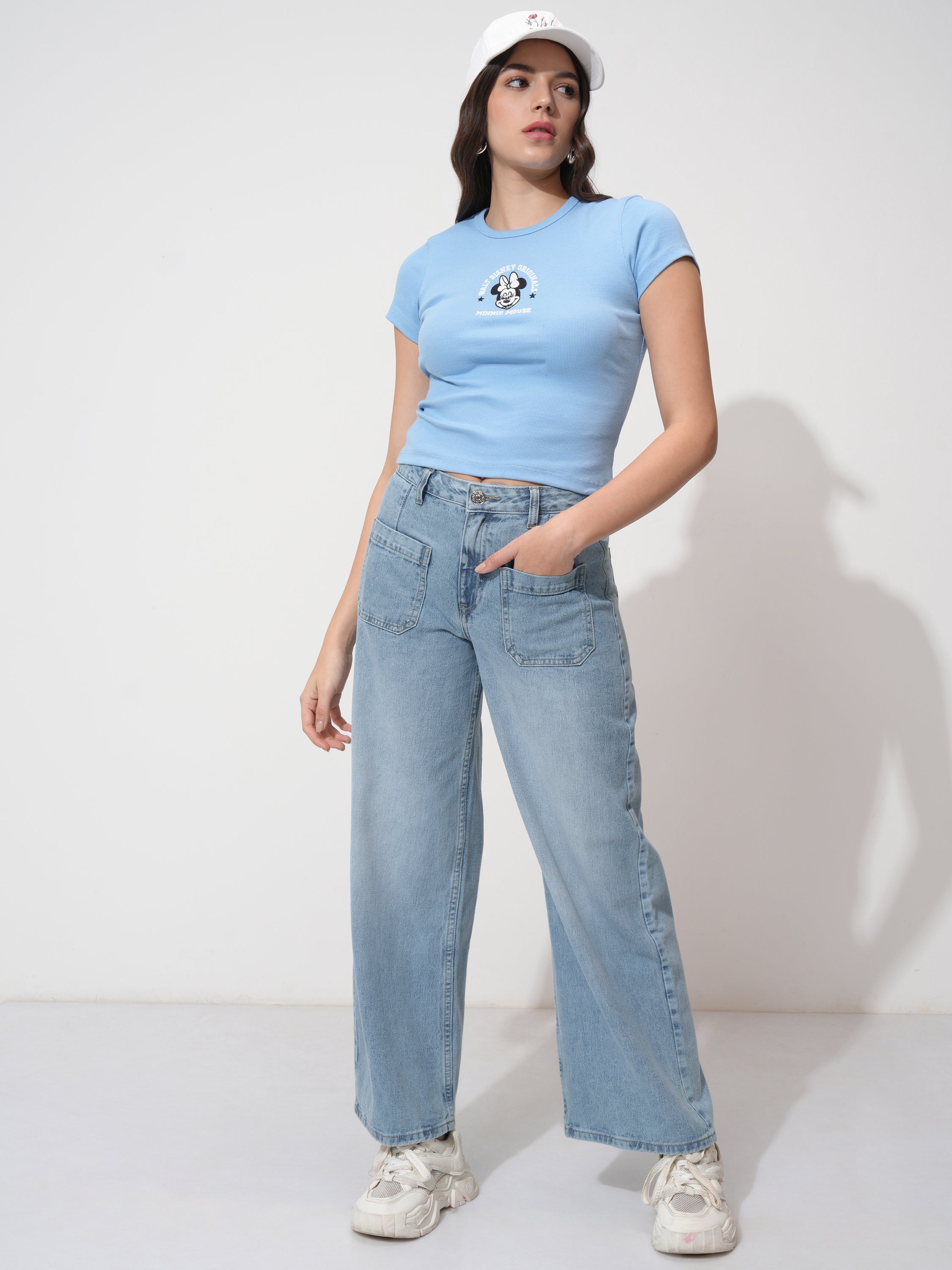 Tokyo Talkies Women Blue Wide Leg Stretchable Jeans - Blue - Image 2