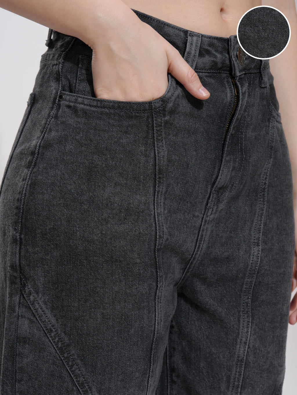 Tokyo Talkies Women Grey Straight Fit Stretchable Jeans - Grey - Image 5