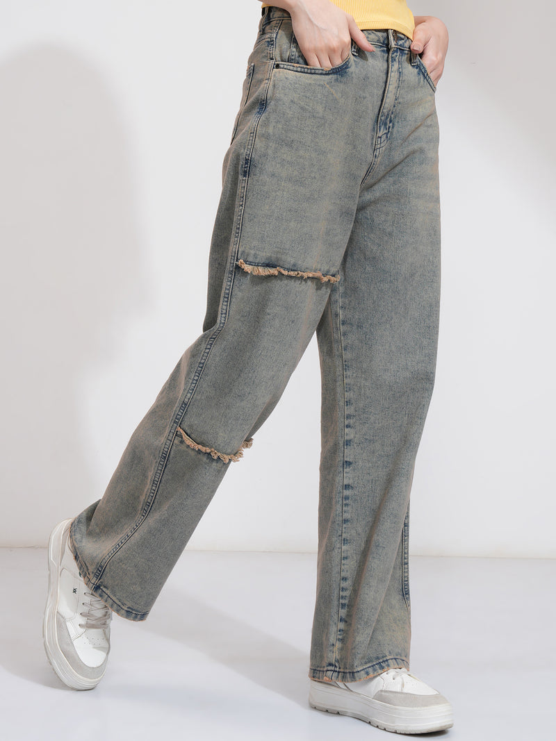 Tokyo Talkies Women Blue Flared Stretchable Jeans - Blue - Image 1