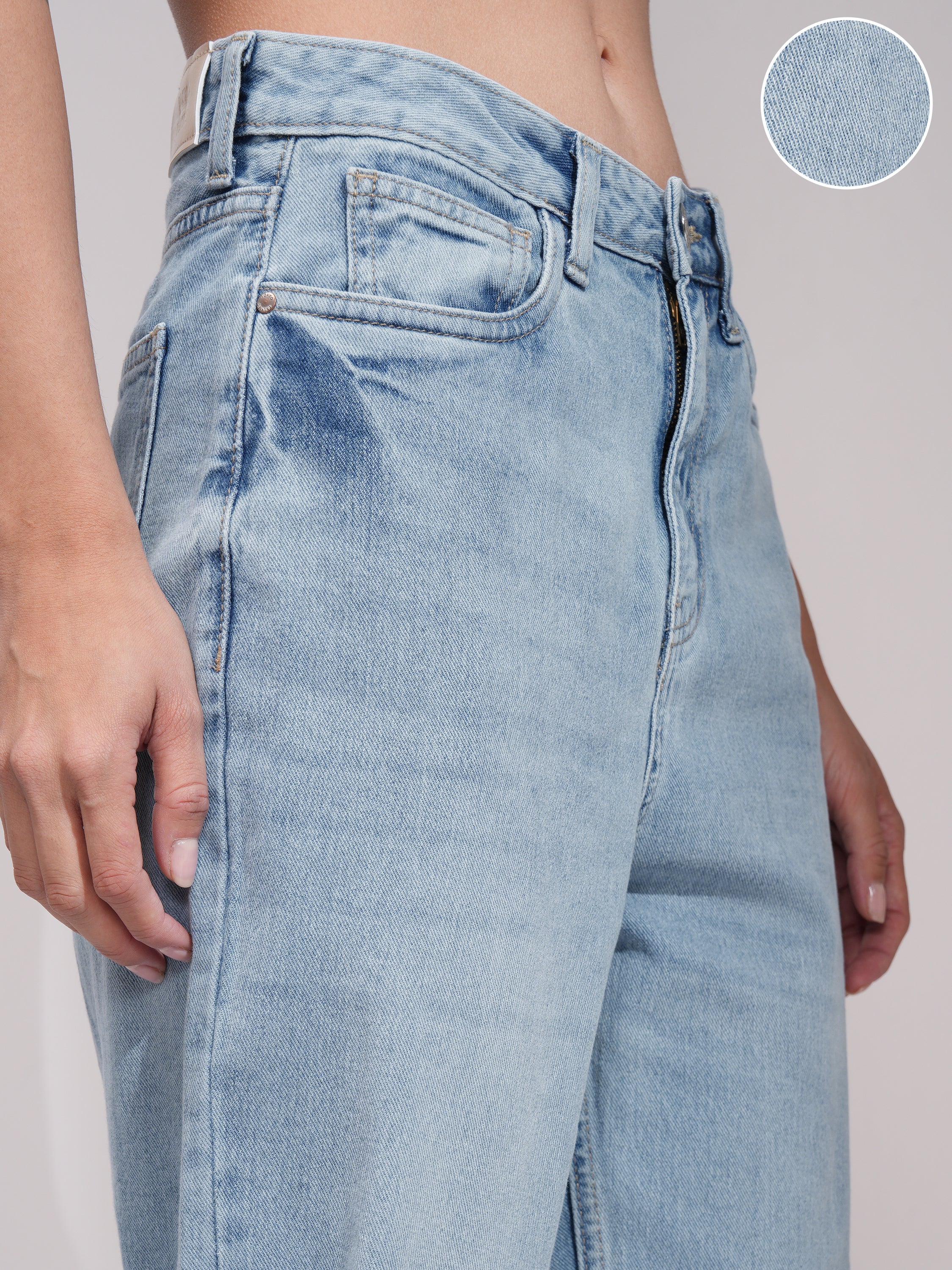 Tokyo Talkies Women Blue Mom Fit Stretchable Jeans - Blue - Image 5