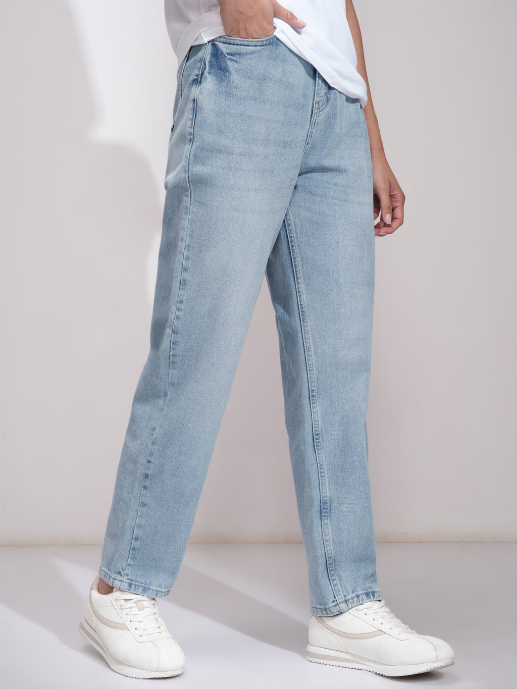 Tokyo Talkies Women Blue Mom Fit Stretchable Jeans - Blue - Image 6