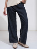 Tokyo Talkies Women Navy Blue Wide Leg Stretchable Jeans - Navy Blue - Image 1