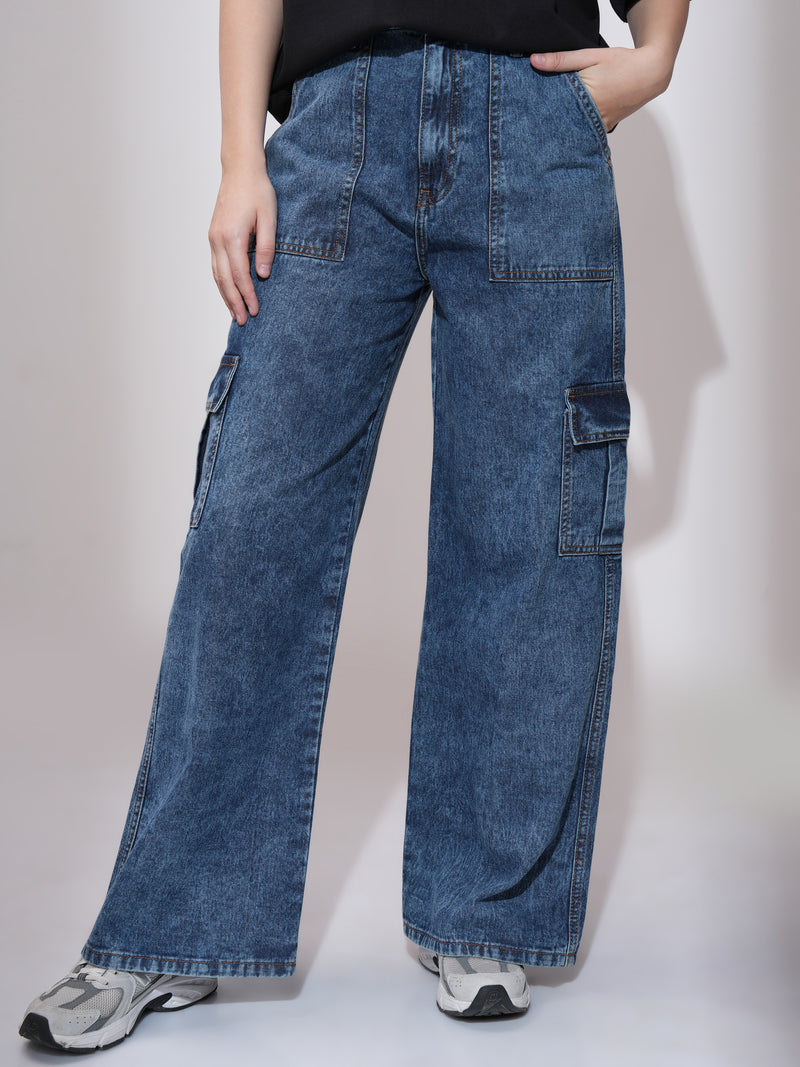 Tokyo Talkies Women Blue Flared Stretchable Jeans - Blue - Image 1