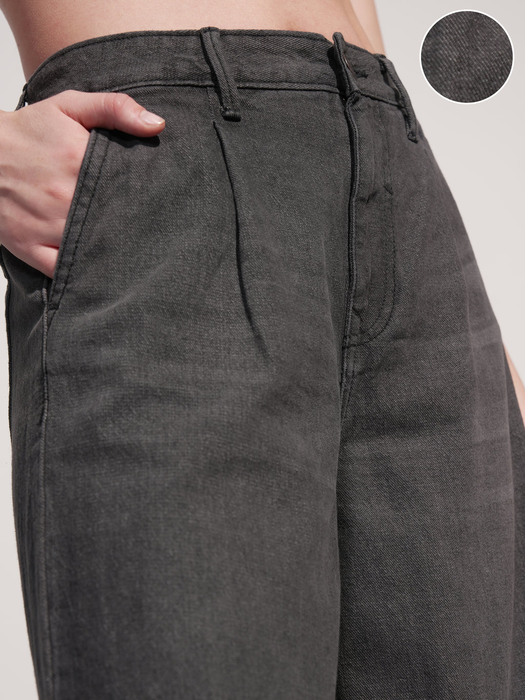 Tokyo Talkies Women Grey Wide Leg Jeans - Grey - Image 5