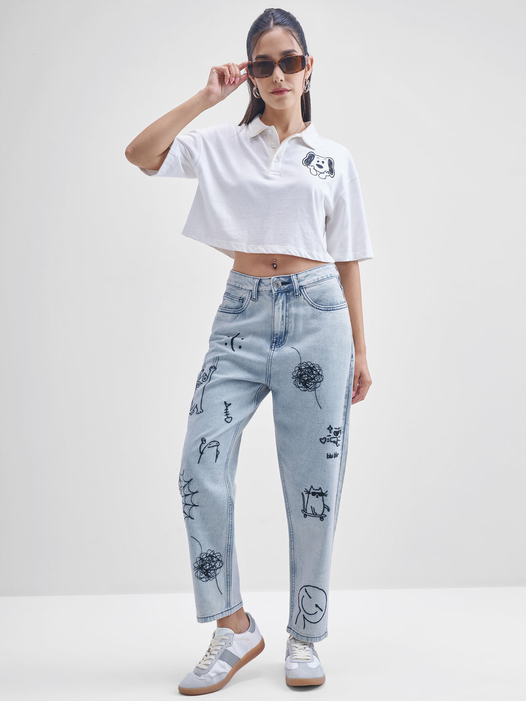 Tokyo Talkies Women Blue Mom Fit Stretchable Jeans - Blue - Image 2