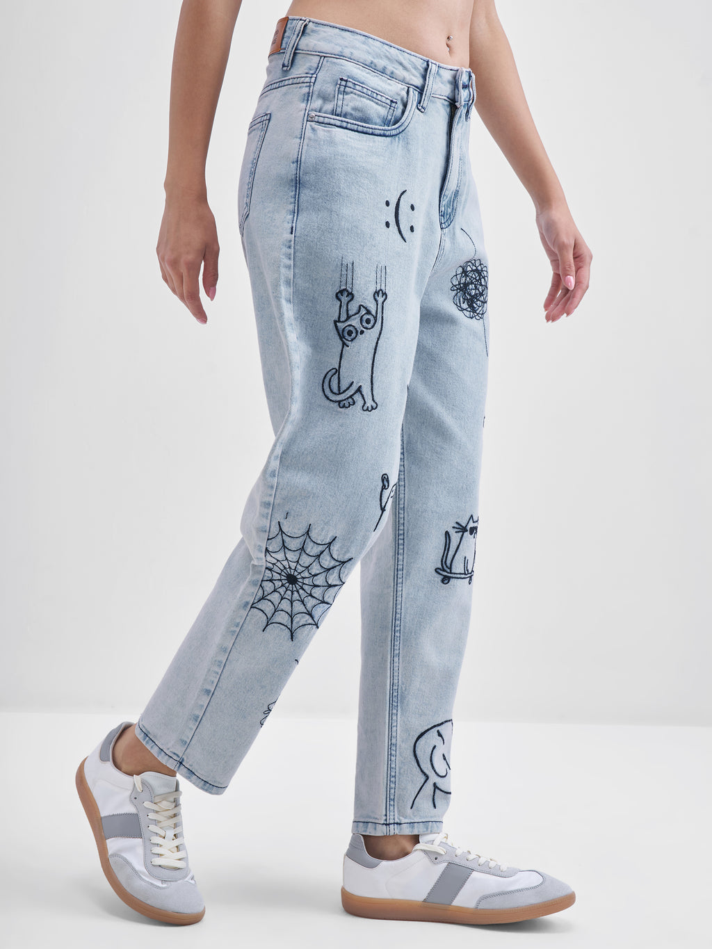 Tokyo Talkies Women Blue Mom Fit Stretchable Jeans - Blue - Image 6