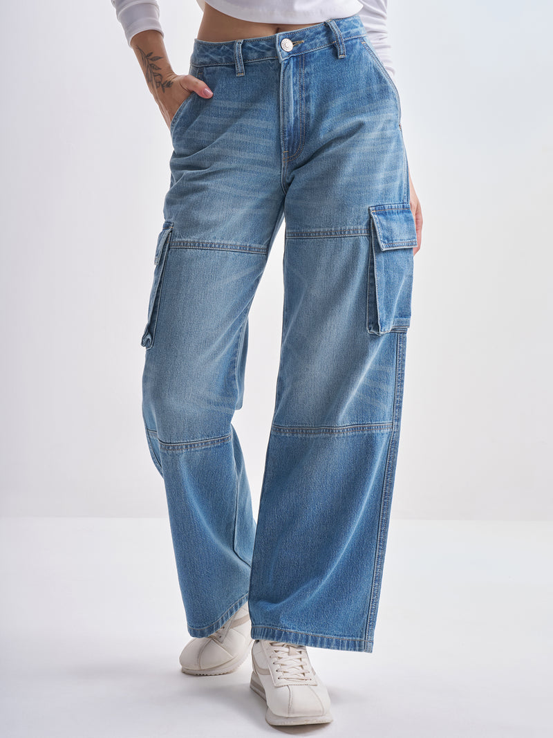 Tokyo Talkies Women Blue Straight Fit Stretchable Jeans - Blue - Image 1