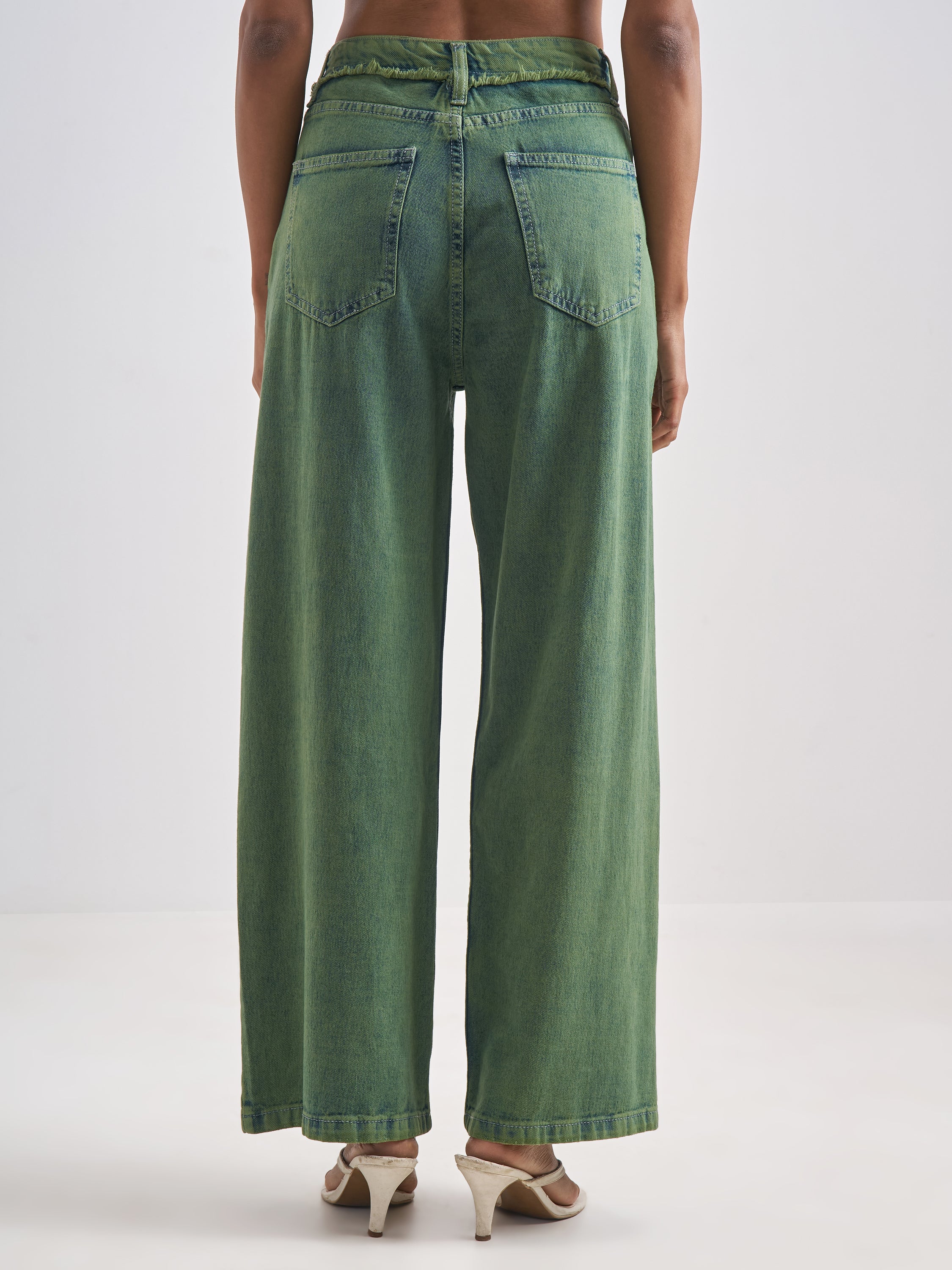 Street By Tokyo Talkies Women Green Loose Fit Jeans - Green - Image 3