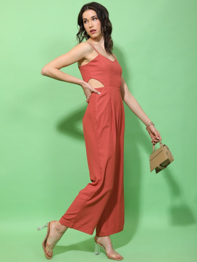 Tokyo Talkies Women Red Solid Jumpsuit - Red - Image 1