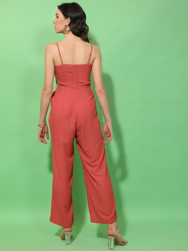 Tokyo Talkies Women Red Solid Jumpsuit - Red - Image 3
