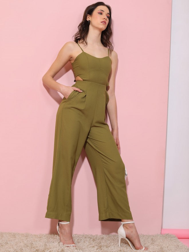 Tokyo Talkies Women Green Solid Jumpsuit - Green - Image 2
