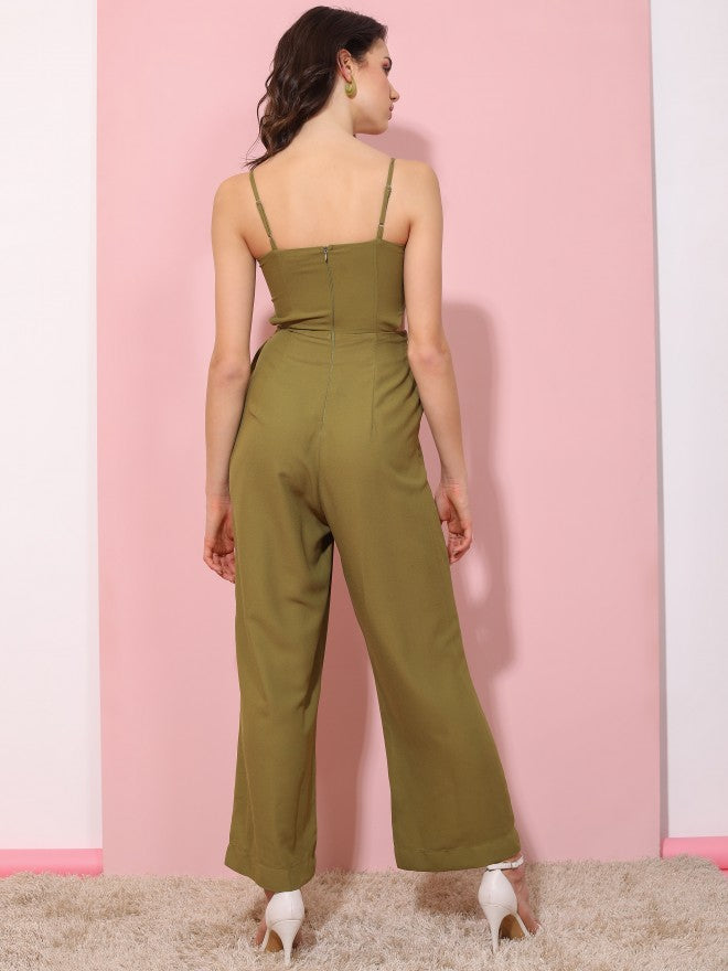Tokyo Talkies Women Green Solid Jumpsuit - Green - Image 3