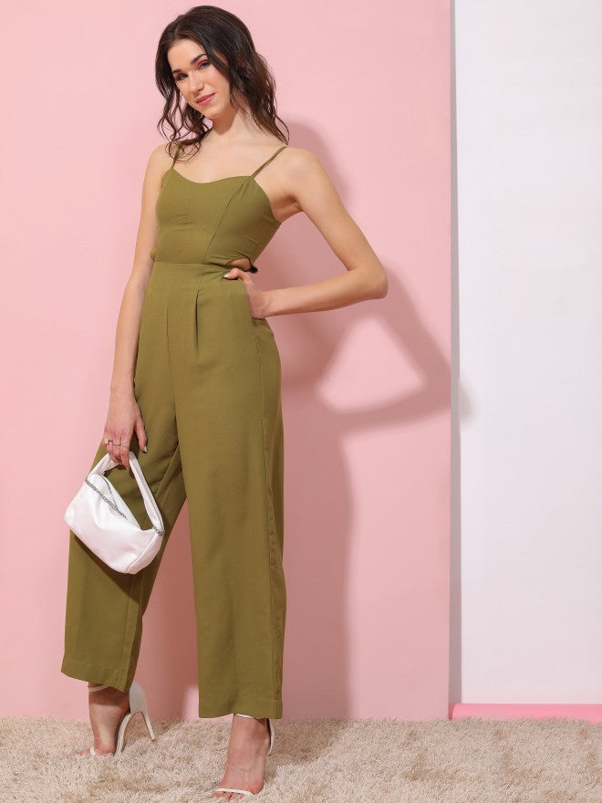 Tokyo Talkies Women Green Solid Jumpsuit - Green - Image 5