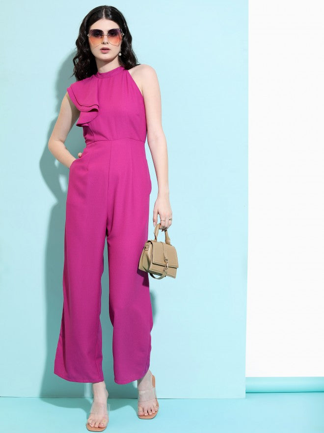 Tokyo Talkies Women Pink Solid Jumpsuit - Pink - Image 1