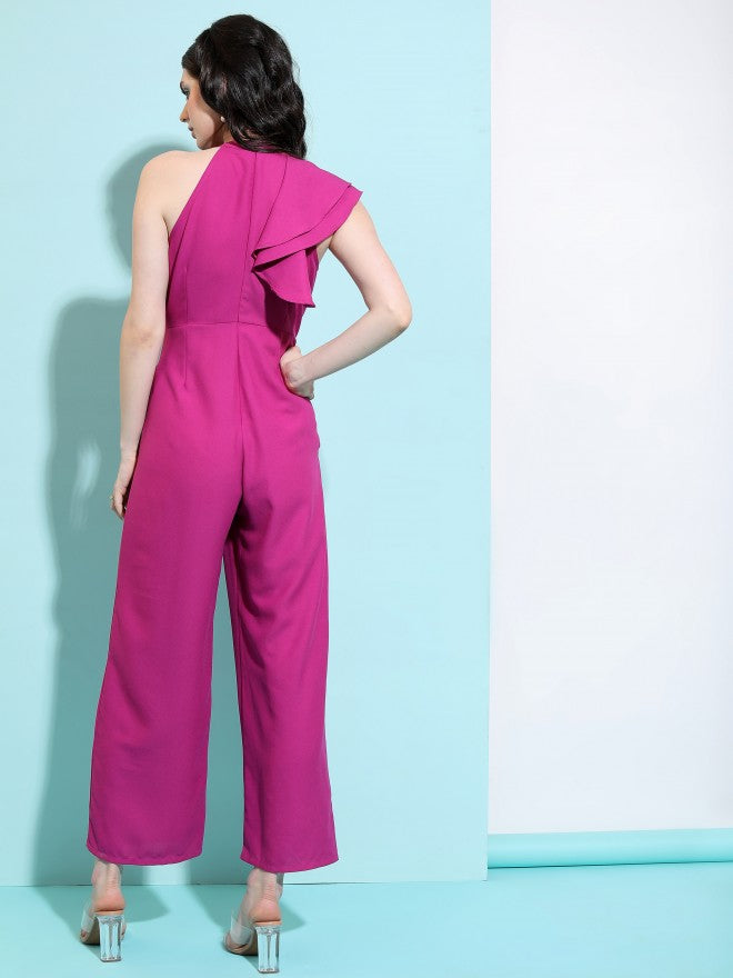 Tokyo Talkies Women Pink Solid Jumpsuit - Pink - Image 3