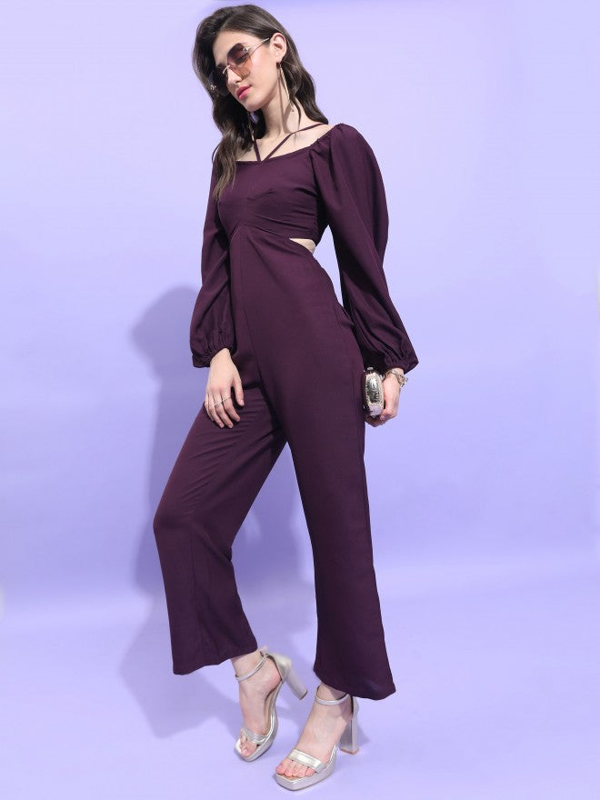 Tokyo Talkies Women Purple Solid Jumpsuit - Purple - Image 2