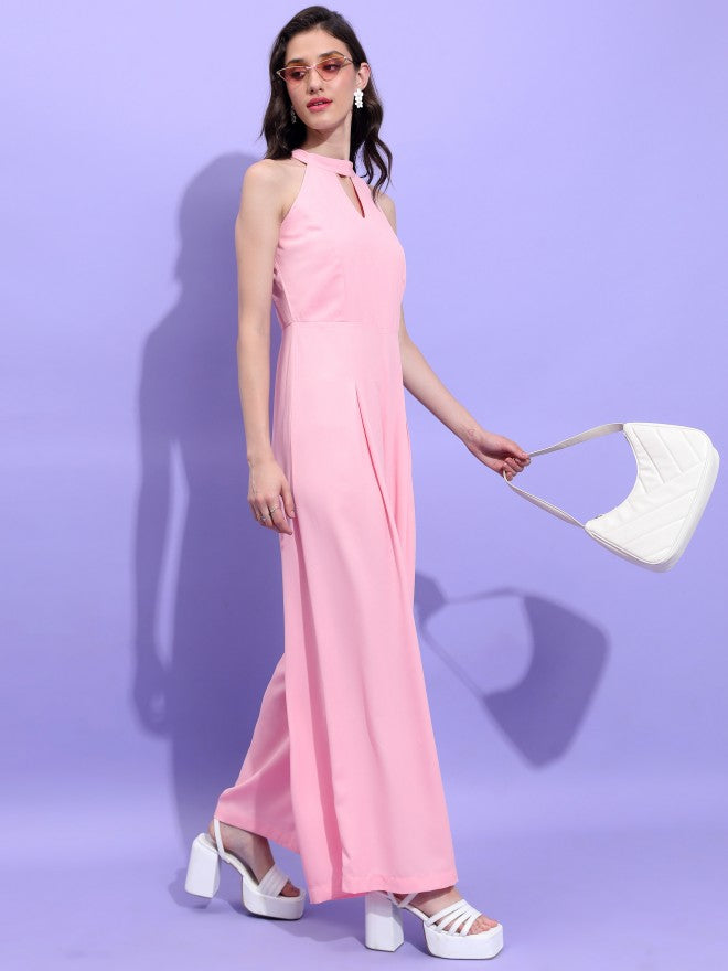 Tokyo Talkies Women Pink Solid Jumpsuit - Pink - Image 2