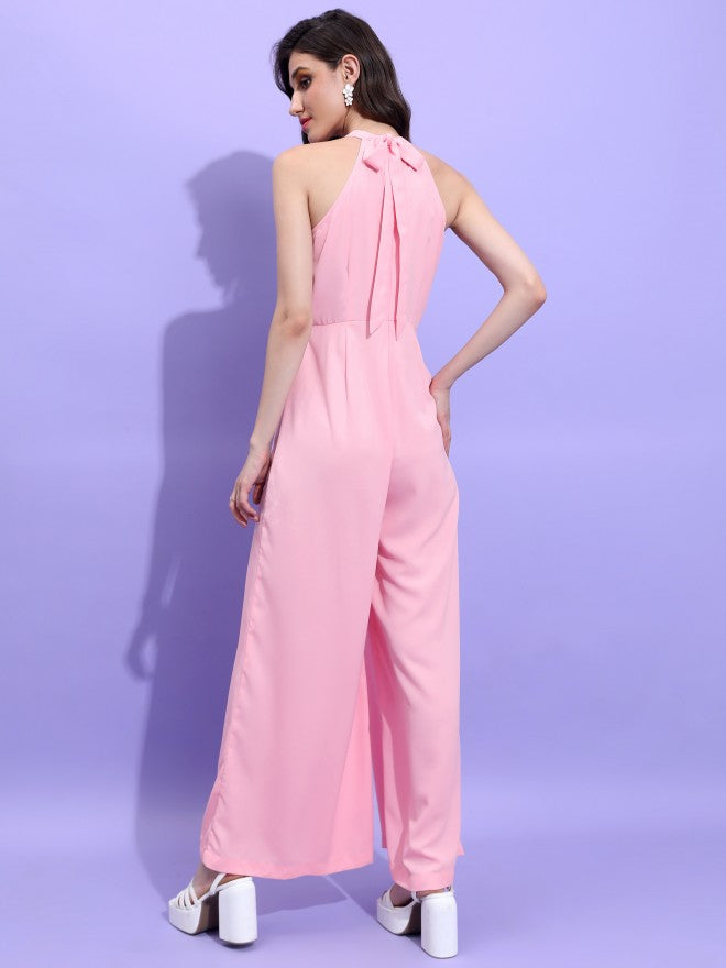 Tokyo Talkies Women Pink Solid Jumpsuit - Pink - Image 3
