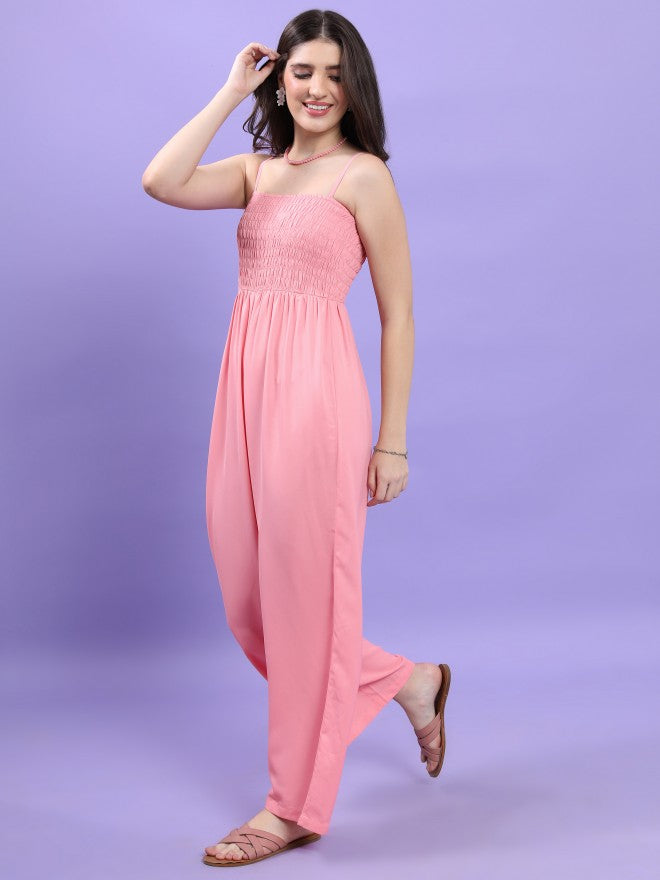 Tokyo Talkies Women Pink Solid Jumpsuit - Pink - Image 4
