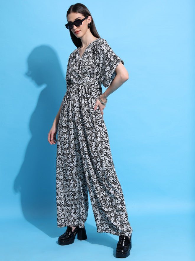 Tokyo Talkies Women Black Printed Jumpsuit - Black - Image 4