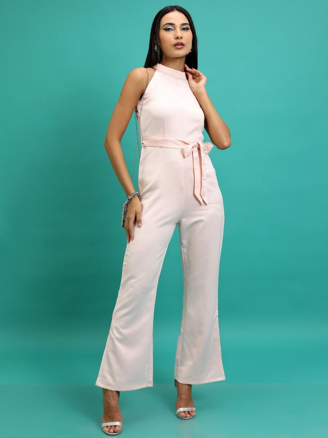 Tokyo Talkies Women Pink Solid Jumpsuit - Pink - Image 1