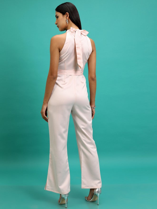 Tokyo Talkies Women Pink Solid Jumpsuit - Pink - Image 3