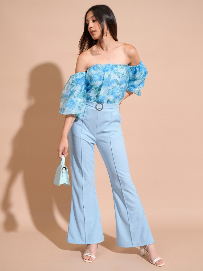 Tokyo Talkies Women Blue Printed Jumpsuit - Blue - Image 1