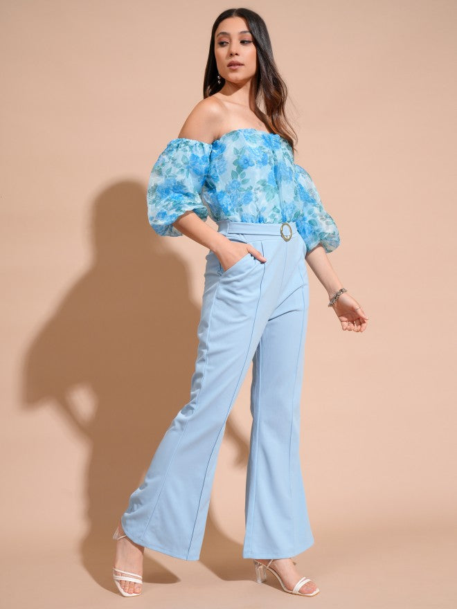 Tokyo Talkies Women Blue Printed Jumpsuit - Blue - Image 4