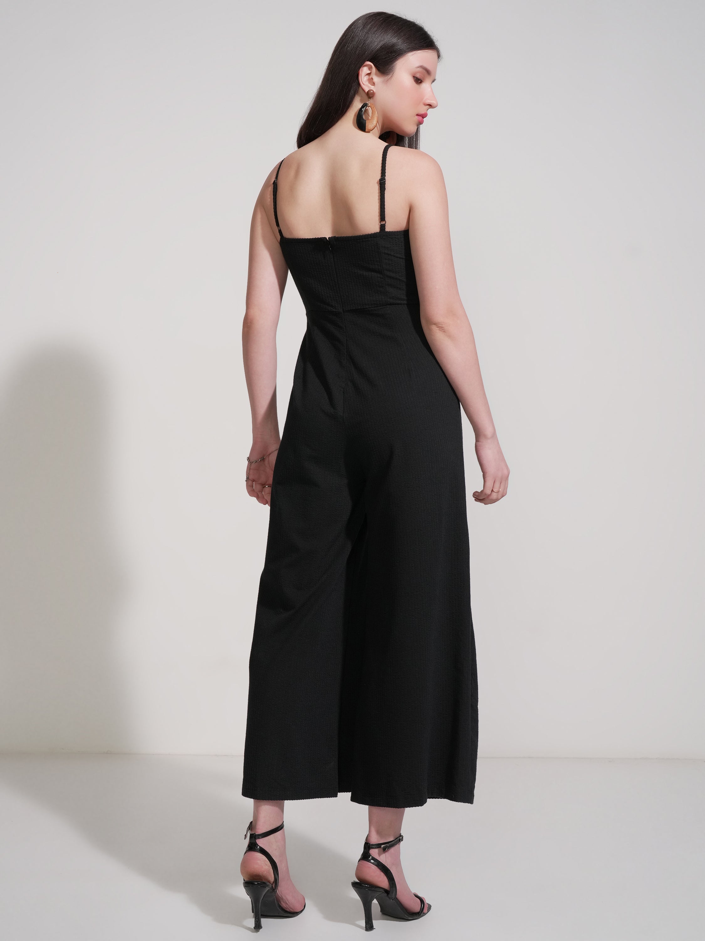 Tokyo Talkies Women Black Solid Jumpsuit - Black - Image 3