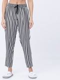 Black & White Striped Lounge Pant - Black - Image 1