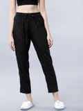 Black & White Printed Lounge Pant - Black - Image 1