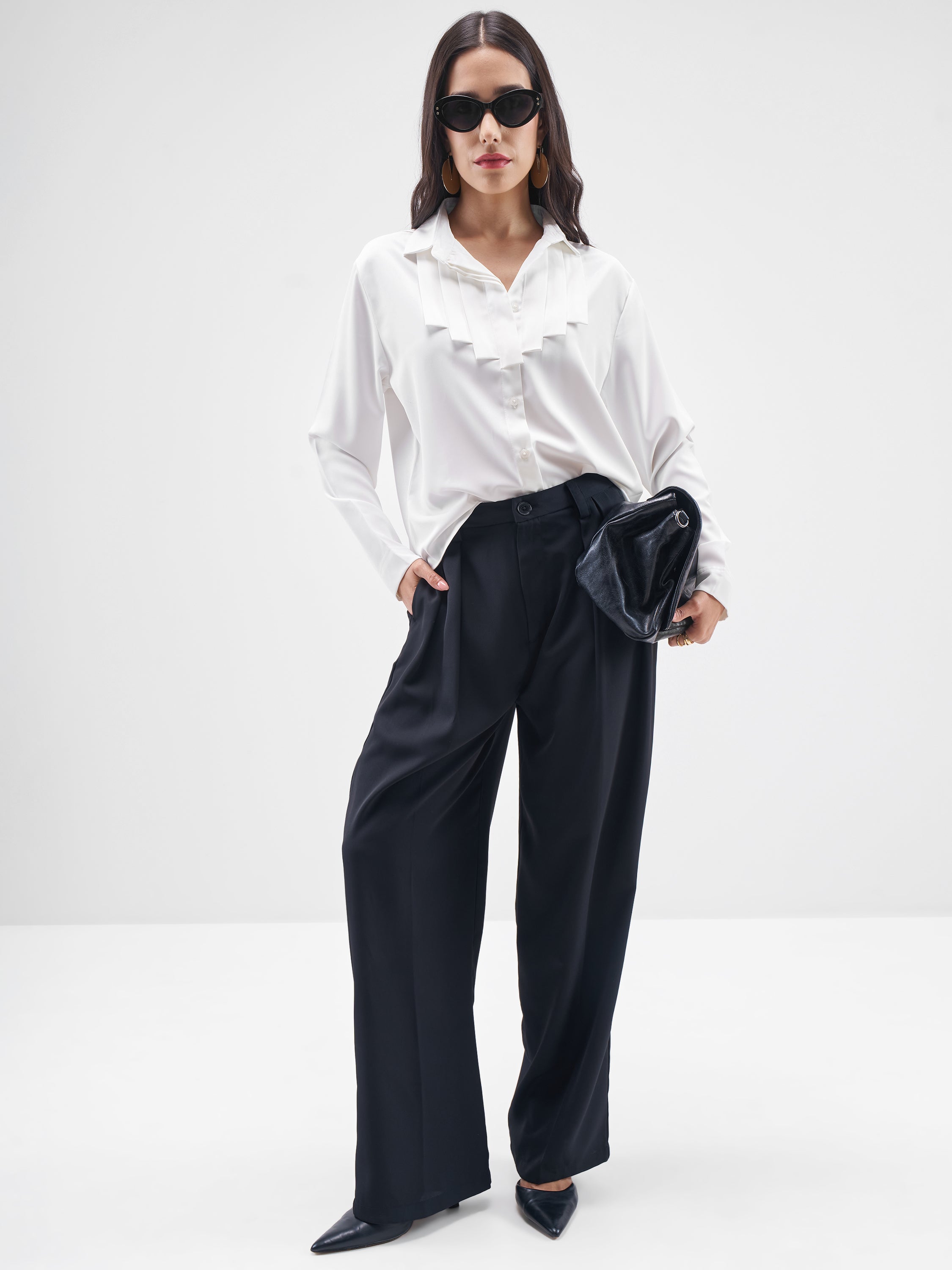 Chic By Tokyo Talkies Women White Solid Casual Shirt - White - Image 2