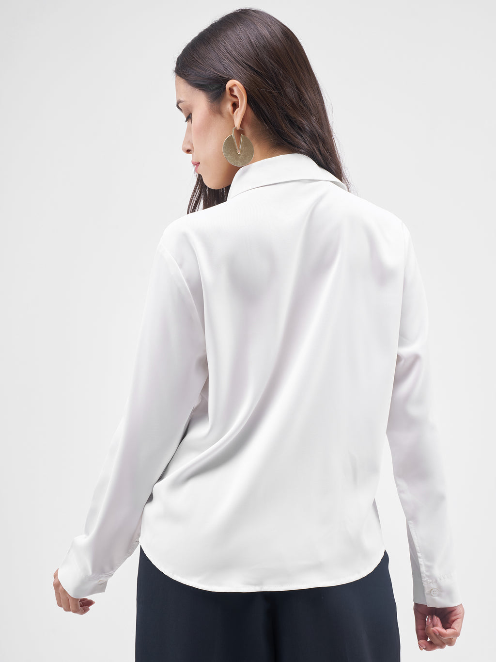 Chic By Tokyo Talkies Women White Solid Casual Shirt - White - Image 3