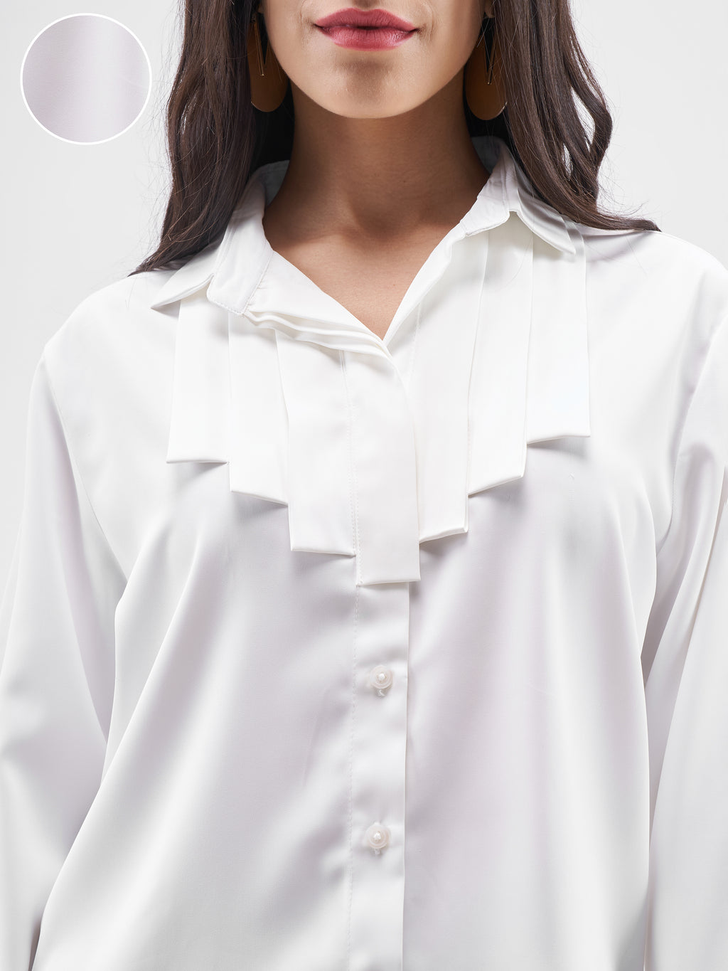 Chic By Tokyo Talkies Women White Solid Casual Shirt - White - Image 5
