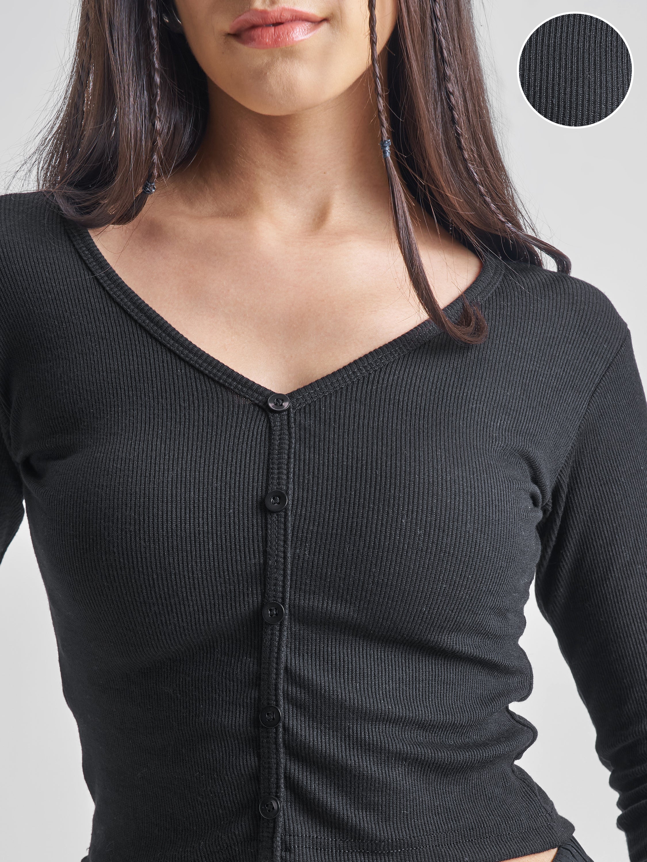 Tokyo Talkies Women Black Boat Neck Sweater - Black - Image 5