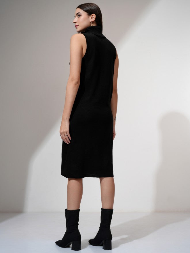 Tokyo Talkies Women Black Solid Sheath Dress - Black - Image 2