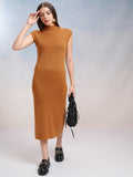 Tokyo Talkies Women Orange Solid Sheath Dress - Orange - Image 1