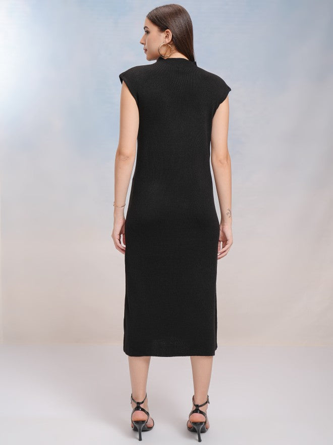 Tokyo Talkies Women Black Solid Sheath Dress - Black - Image 3