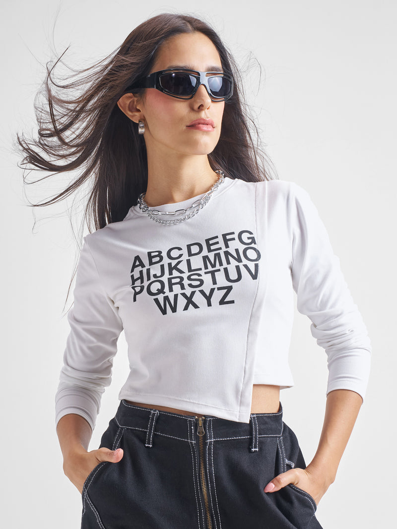 Street By Tokyo Talkies Women White Printed Regular Tops - White - Image 1