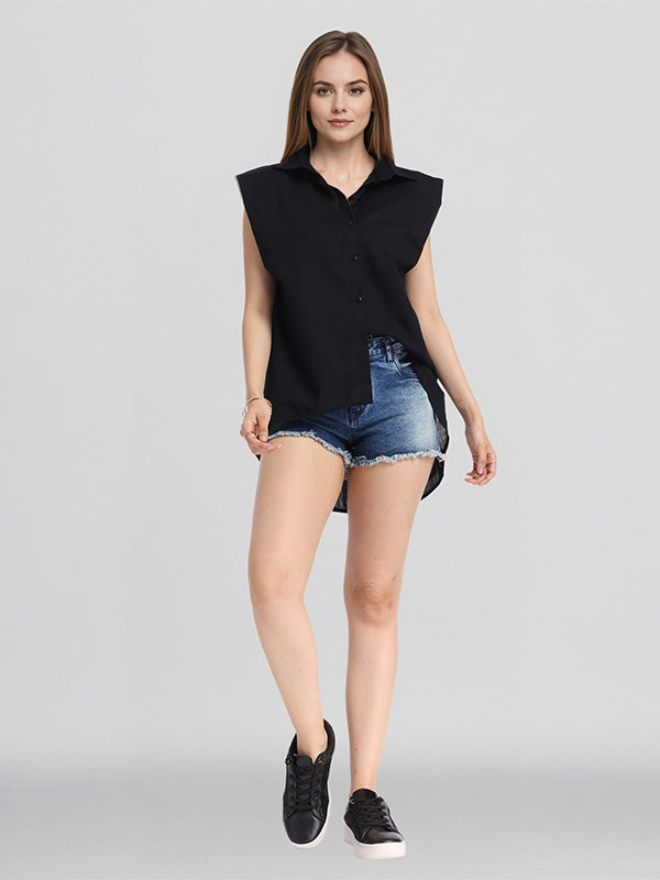 Chic By Tokyo Talkies Women Black Solid Regular Top - Black - Image 2