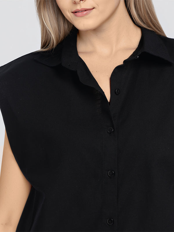 Chic By Tokyo Talkies Women Black Solid Regular Top - Black - Image 5