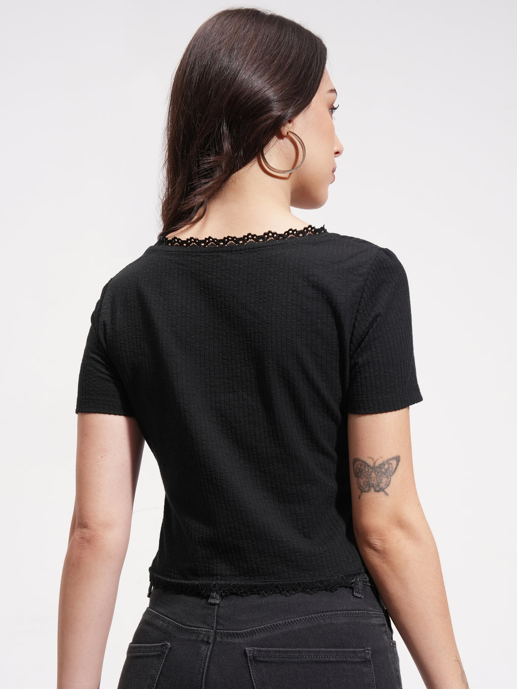 Tokyo Talkies Women Black Solid Regular Top - Black - Image 3