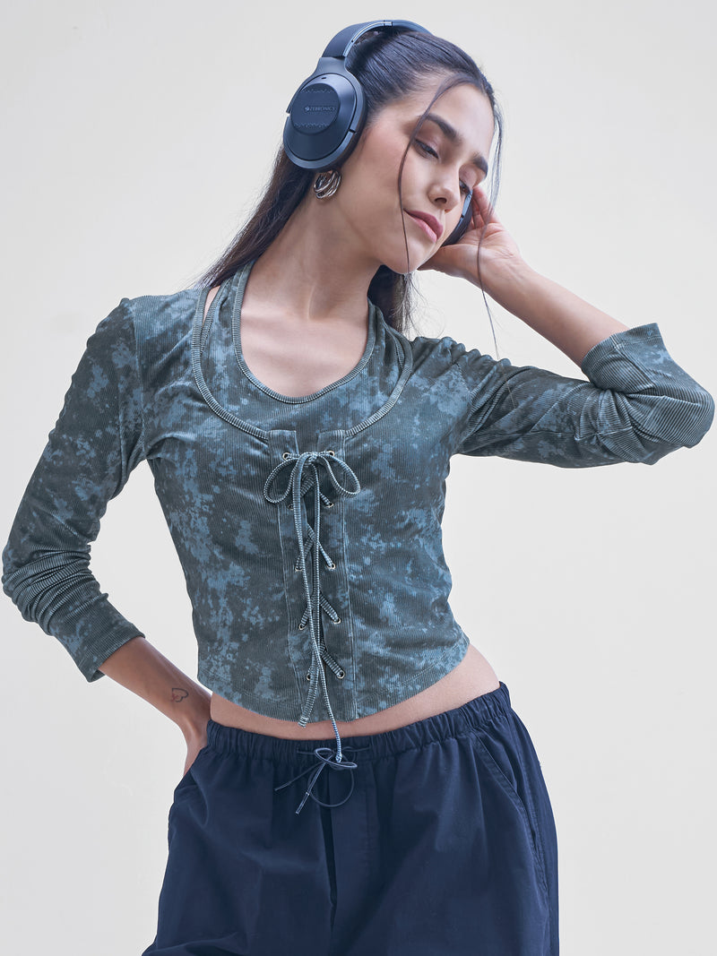 Tokyo Talkies Women Black Printed Shirt Style Top - Black - Image 1