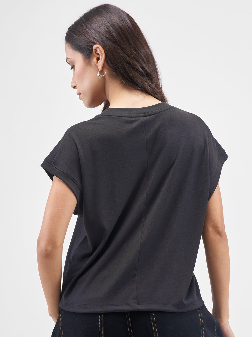 Street By Tokyo Talkies Women Black Printed Round Neck T-Shirt - Black - Image 3