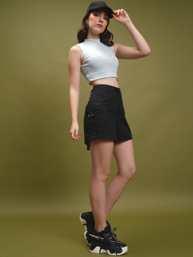 Tokyo Talkies Women Black Regular Fit Shorts - Black - Image 2