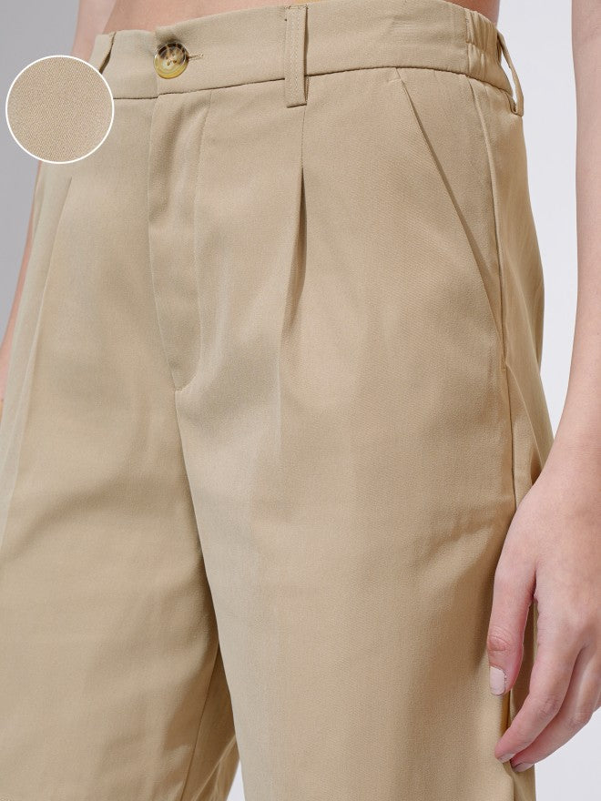 Tokyo Talkies Women Beige Regular Fit Shorts - Beige - Image 5