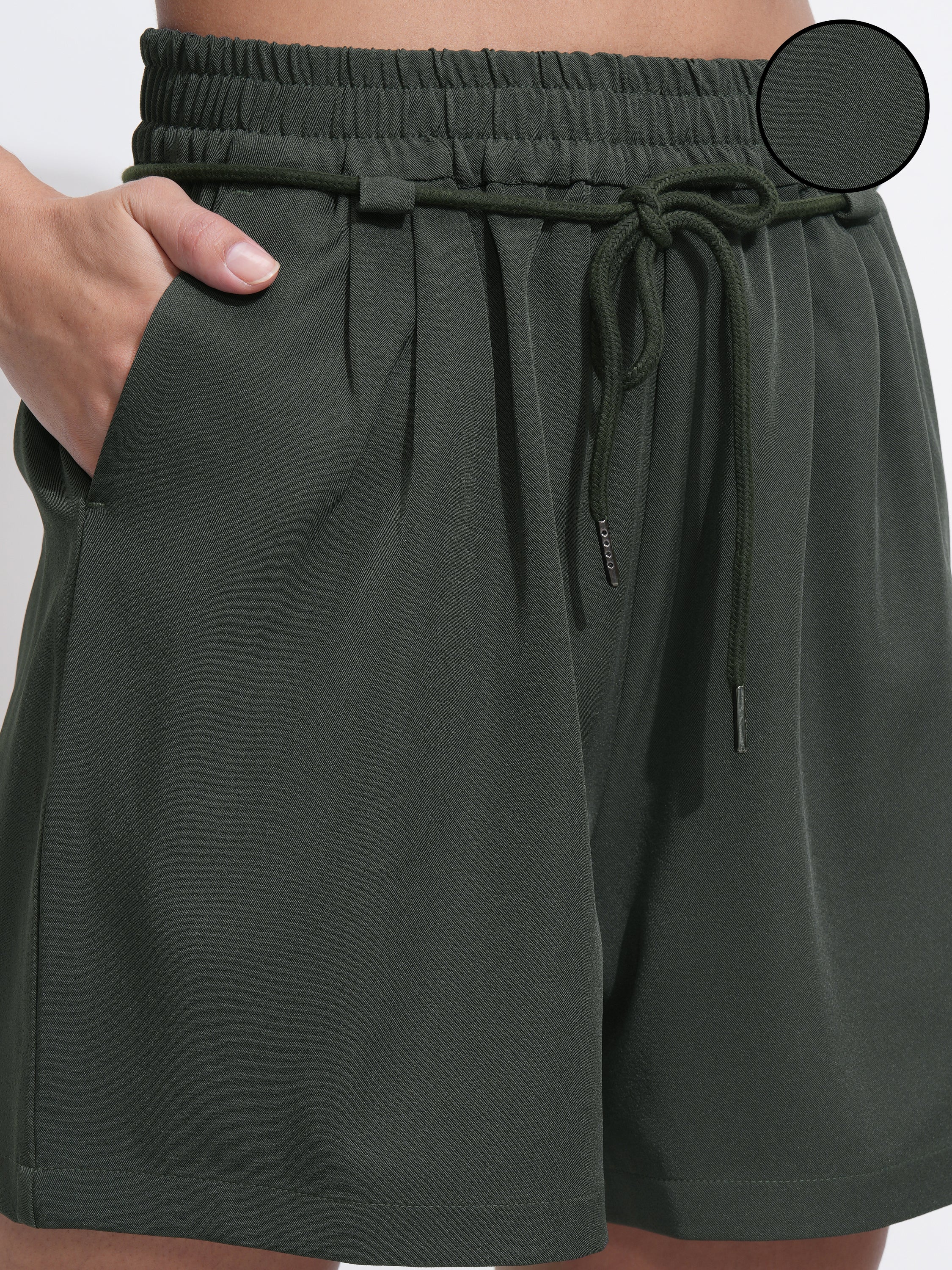 Tokyo Talkies Women Olive Regular Fit Shorts - Olive - Image 5