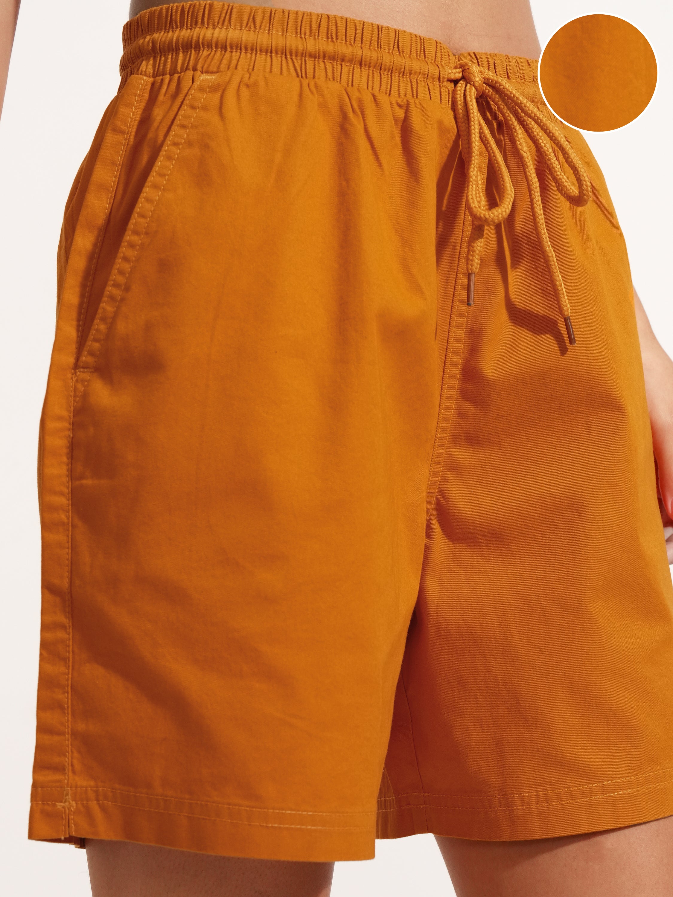 Tokyo Talkies Women Rust Regular Fit Shorts - Rust - Image 5