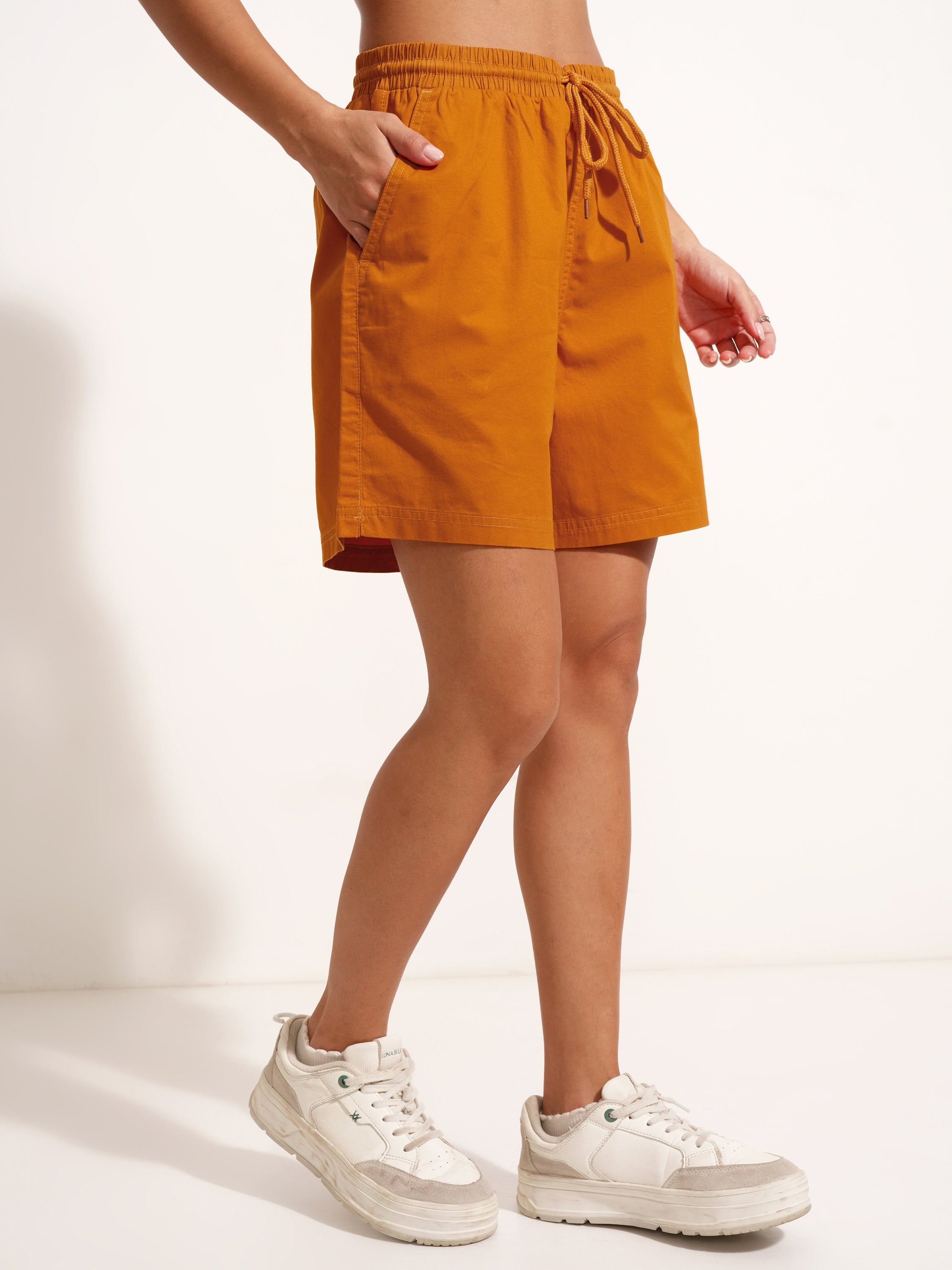 Tokyo Talkies Women Rust Regular Fit Shorts - Rust - Image 6